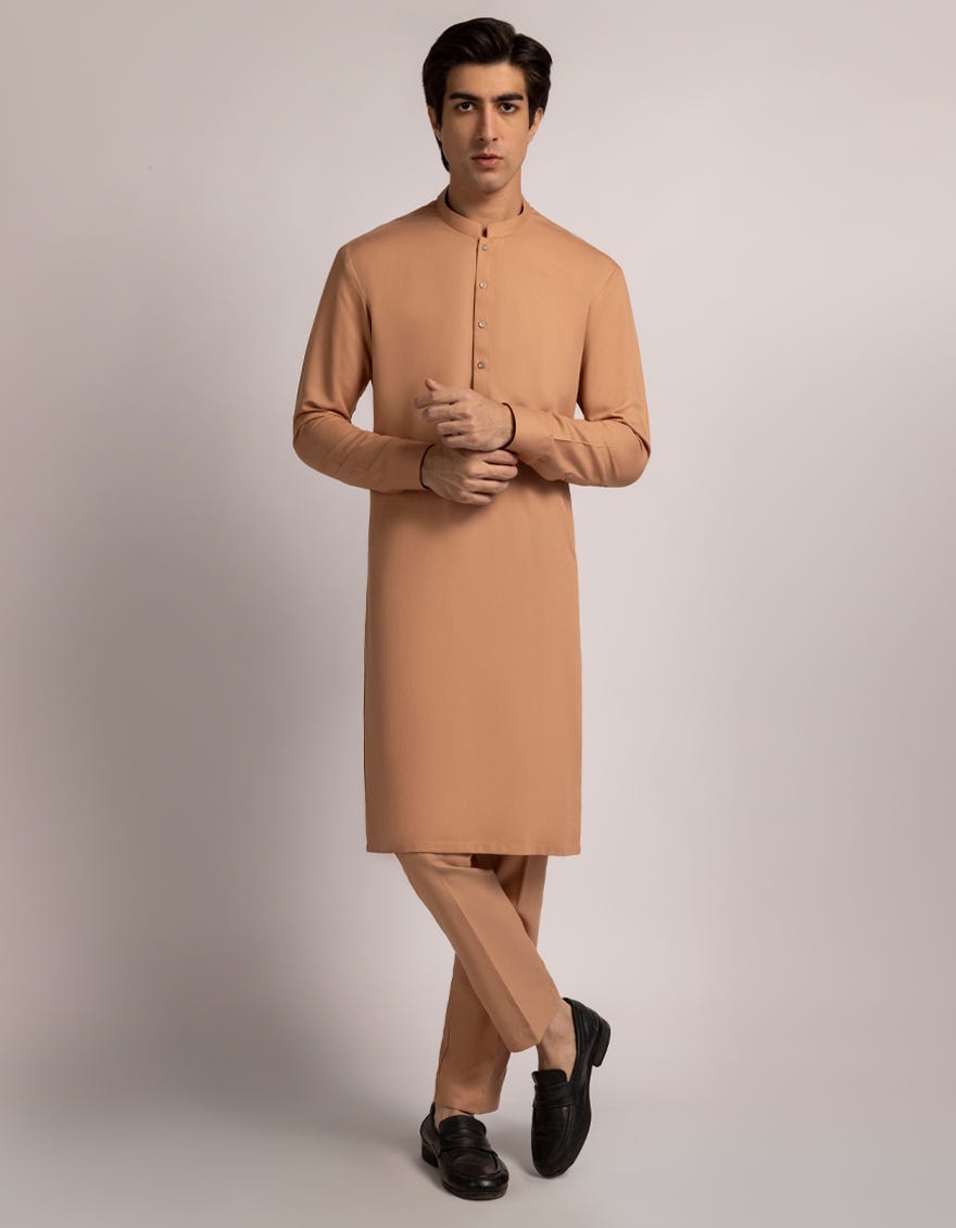PEACH CASUAL KURTA TROUSERS