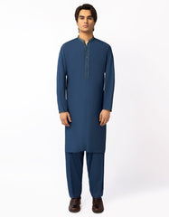 BLUE SEMI-FORMAL KAMEEZ SHALWAR