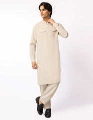 CREAM SEMI-FORMAL KURTA TROUSERS