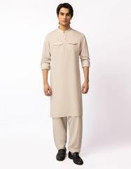 CREAM SEMI-FORMAL KAMEEZ SHALWAR