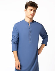 BLUE SEMI-FORMAL KAMEEZ SHALWAR