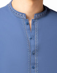 BLUE SEMI-FORMAL KAMEEZ SHALWAR
