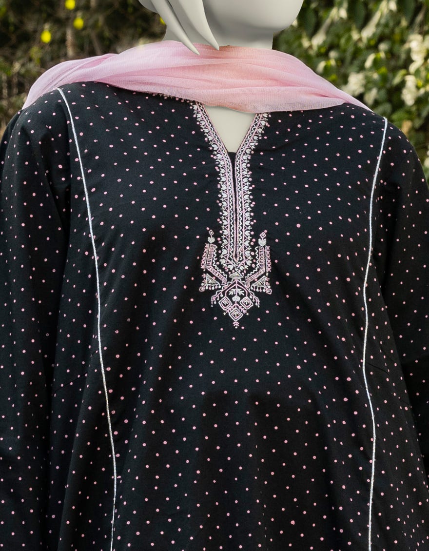 BLACK LAWN EMBROIDERED 3PC | JGK-S-JTP-25-605