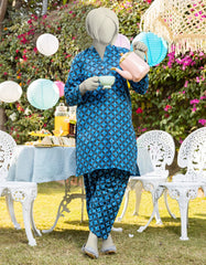 BLUE LAWN PRINTED KURTI | JYGK-S-JTS-25-4003