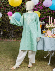 GREEN LAWN EMBROIDERED KURTI | JYGK-S-JTS-25-4016