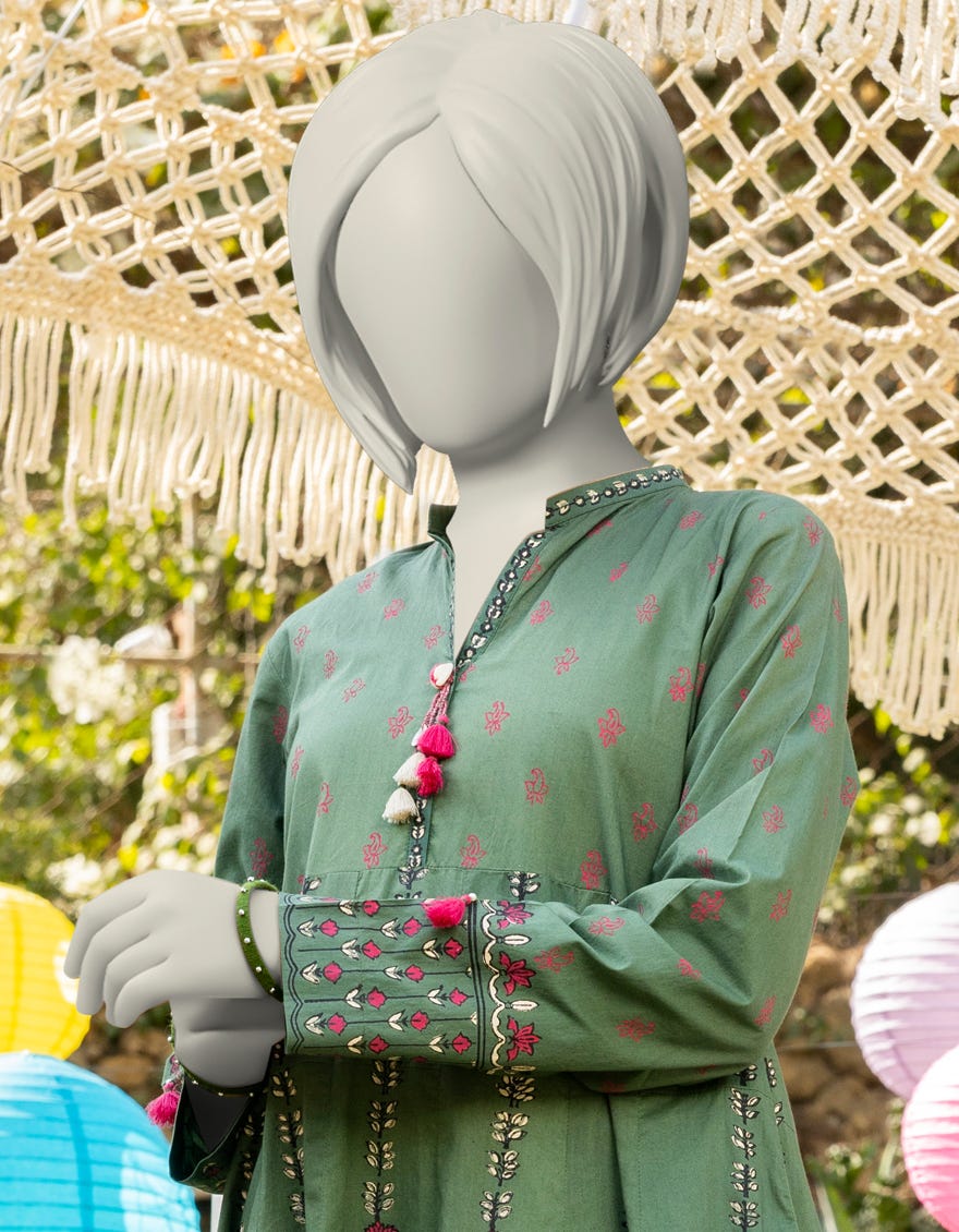 GREEN DYED KURTI | JYGK-S-JTS-25-4024