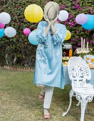BLUE TEXTURED KURTI | JYGK-S-JTS-25-4029