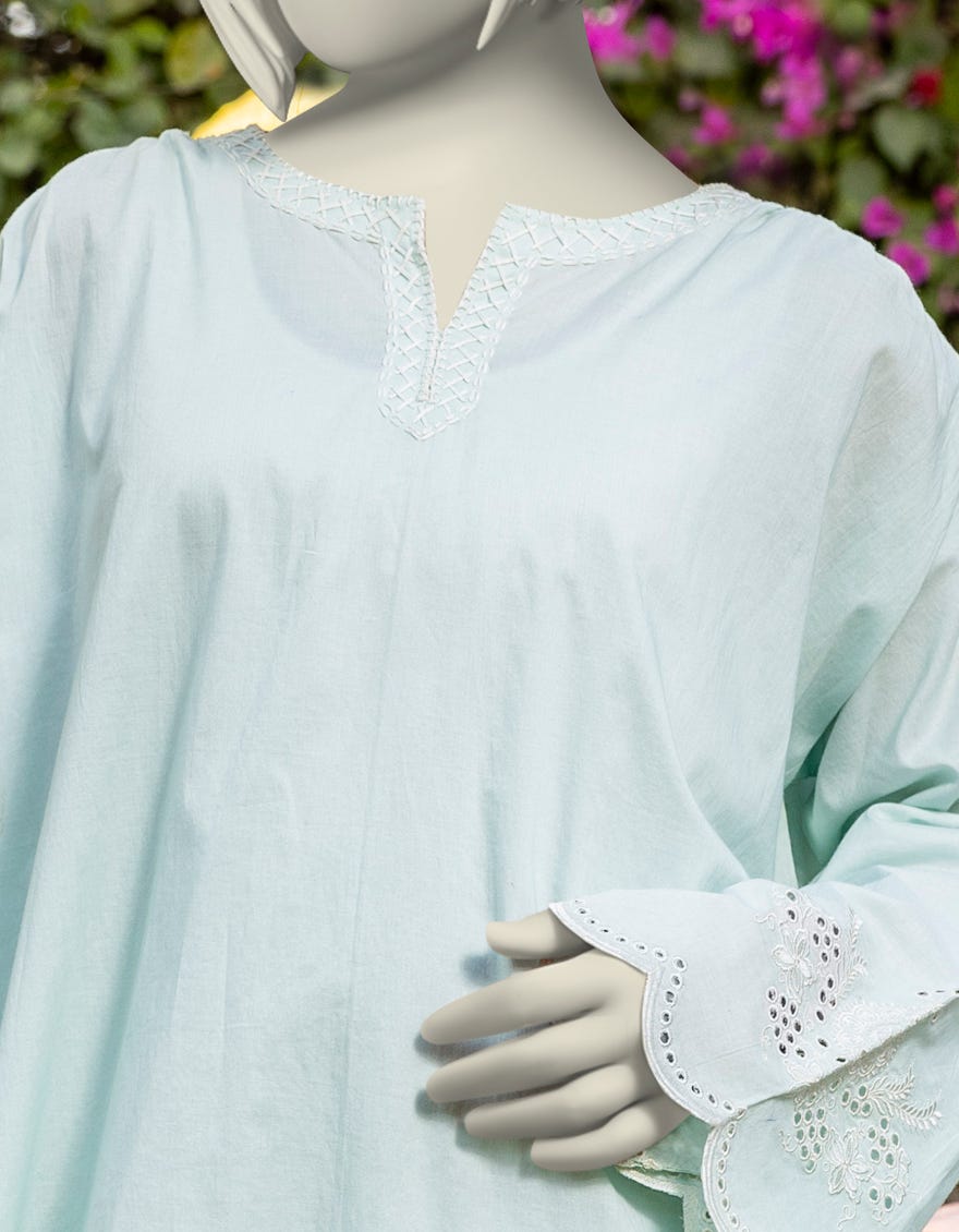GREEN LAWN SCHIFFLI KURTI | JYGK-S-JTS-25-4032