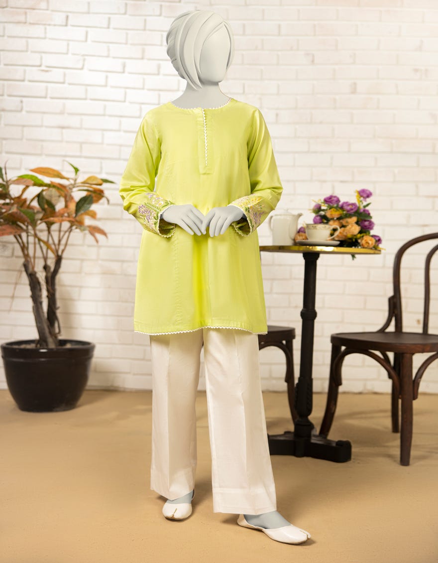 GREEN LAWN EMBROIDERED KURTI