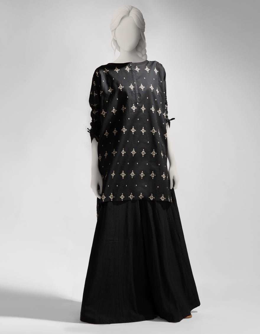 BLACK LAWN PRINTED KURTI