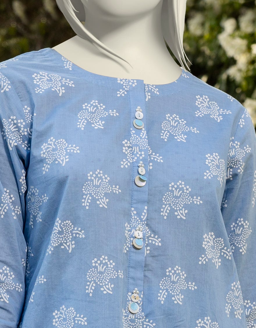 BLUE LAWN PRINTED 2PC | JGK-S-JTST-25-415