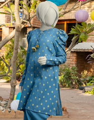 BLUE JACQUARD EMBROIDERED 2PC | JGK-S-JTST-25-423
