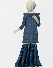 BLUE LAWN PASTE PRINTED 2PC STITCHED