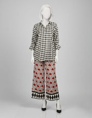 BLACK LAWN PRINTED 2PC STITCHED