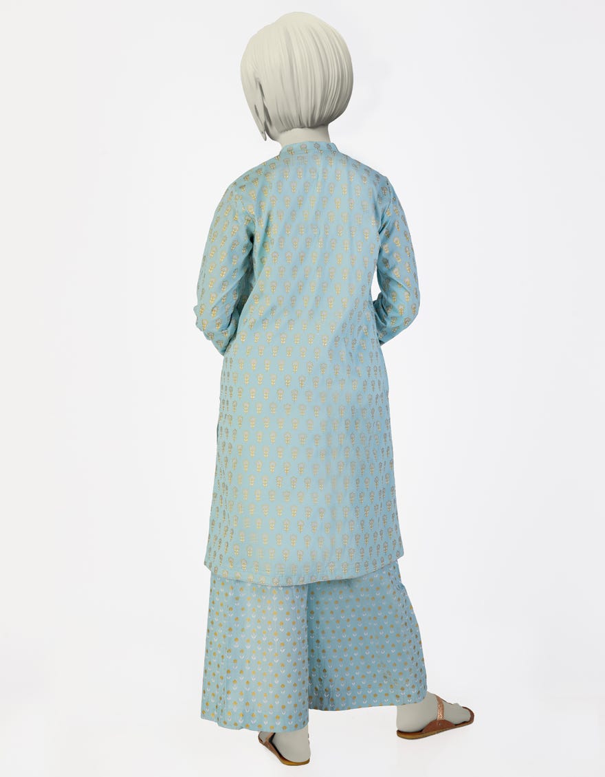 BLUE LAWN PRINTED 2PC | JGK-S-JTST-25-471