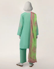 GREEN EMBROIDERED STITCHED 2PC