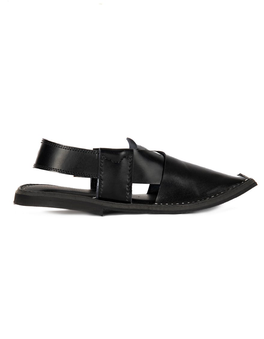 BLACK KIDS PESHAWRI CHAPPAL | JJFW-KPC-10042