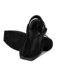 BLACK KIDS PESHAWRI CHAPPAL | JJFW-KPC-10042