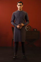 POLAND - GRAPHITE GREY COTTON KURTA TROUSER