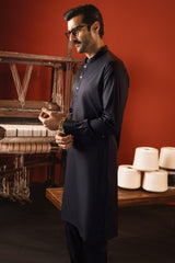 SANTORINI - BLACK COTTON KURTA TROUSER