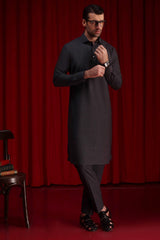 COMILLA - CHARCOAL COTTON KAMEEZ SHALWAR