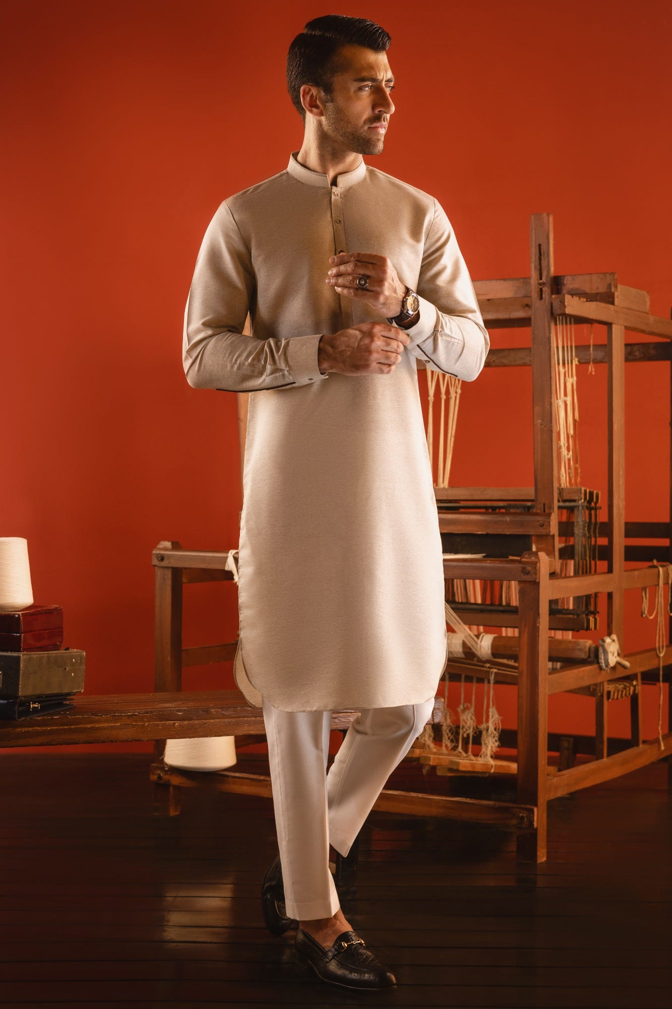 VENICE - SAND BLENDED KURTA TROUSER