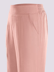 DULL PINK HIGH WAISTED TROUSERS