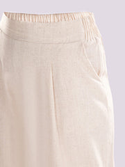 BEIGE WIDE-LEG TROUSERS