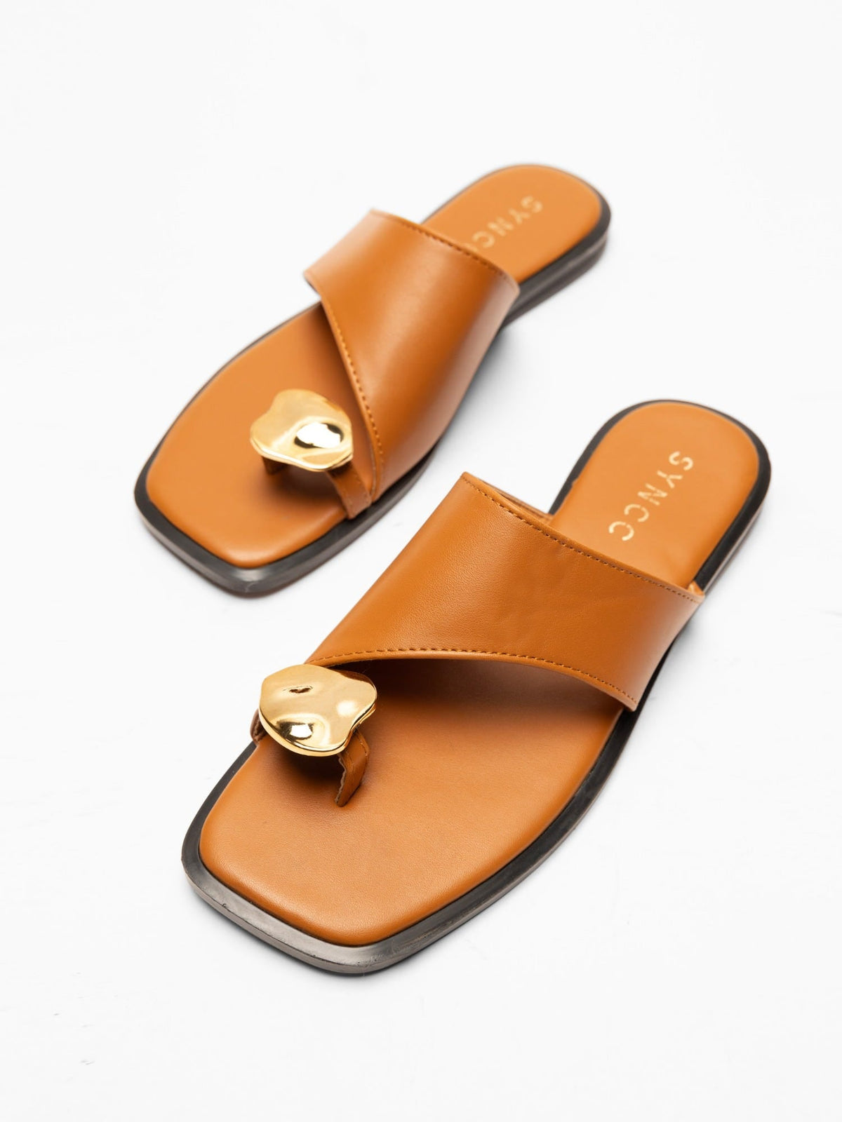 BROWN CASUAL SLIDES