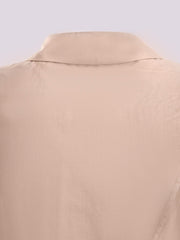 BEIGE OVERSIZED SHEER BUTTON-DOWN SHIRT