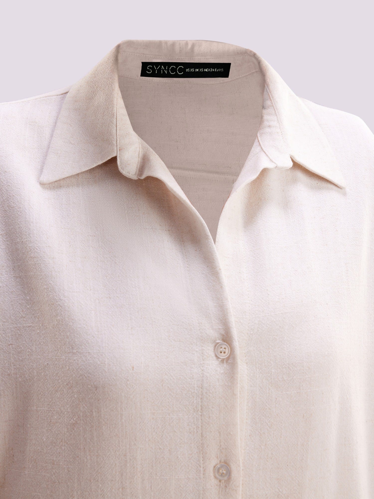 BEIGE RELAXED FIT BUTTON-DOWN SHIRT
