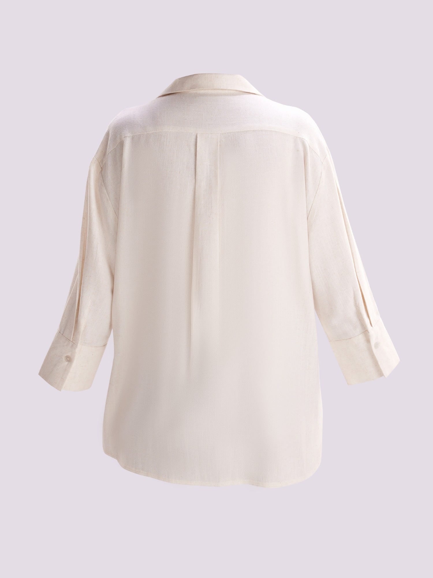 BEIGE RELAXED FIT BUTTON-DOWN SHIRT