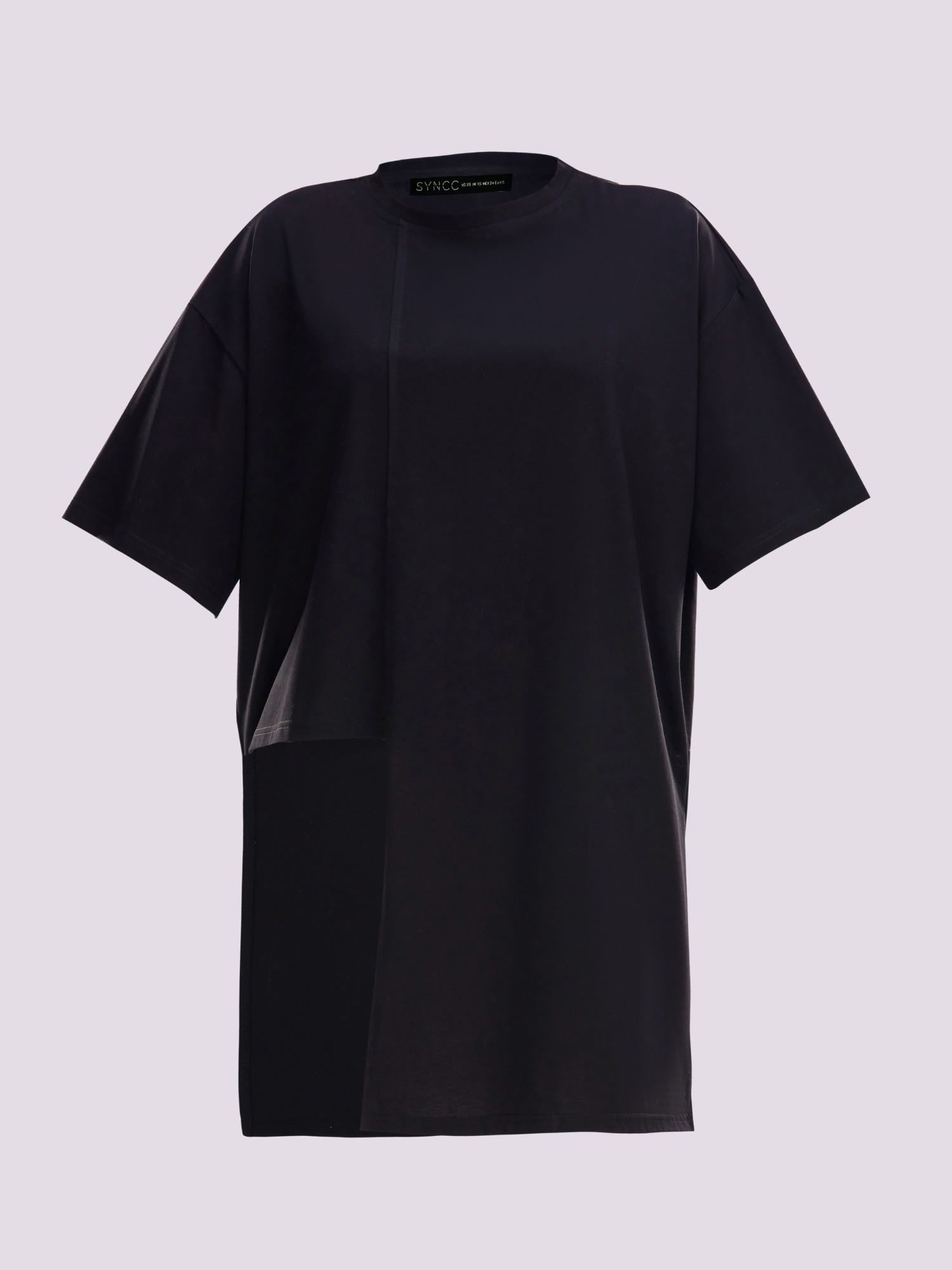 BLACK ASYMMETRICAL T-SHIRT-05B