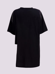 BLACK ASYMMETRICAL T-SHIRT-05B