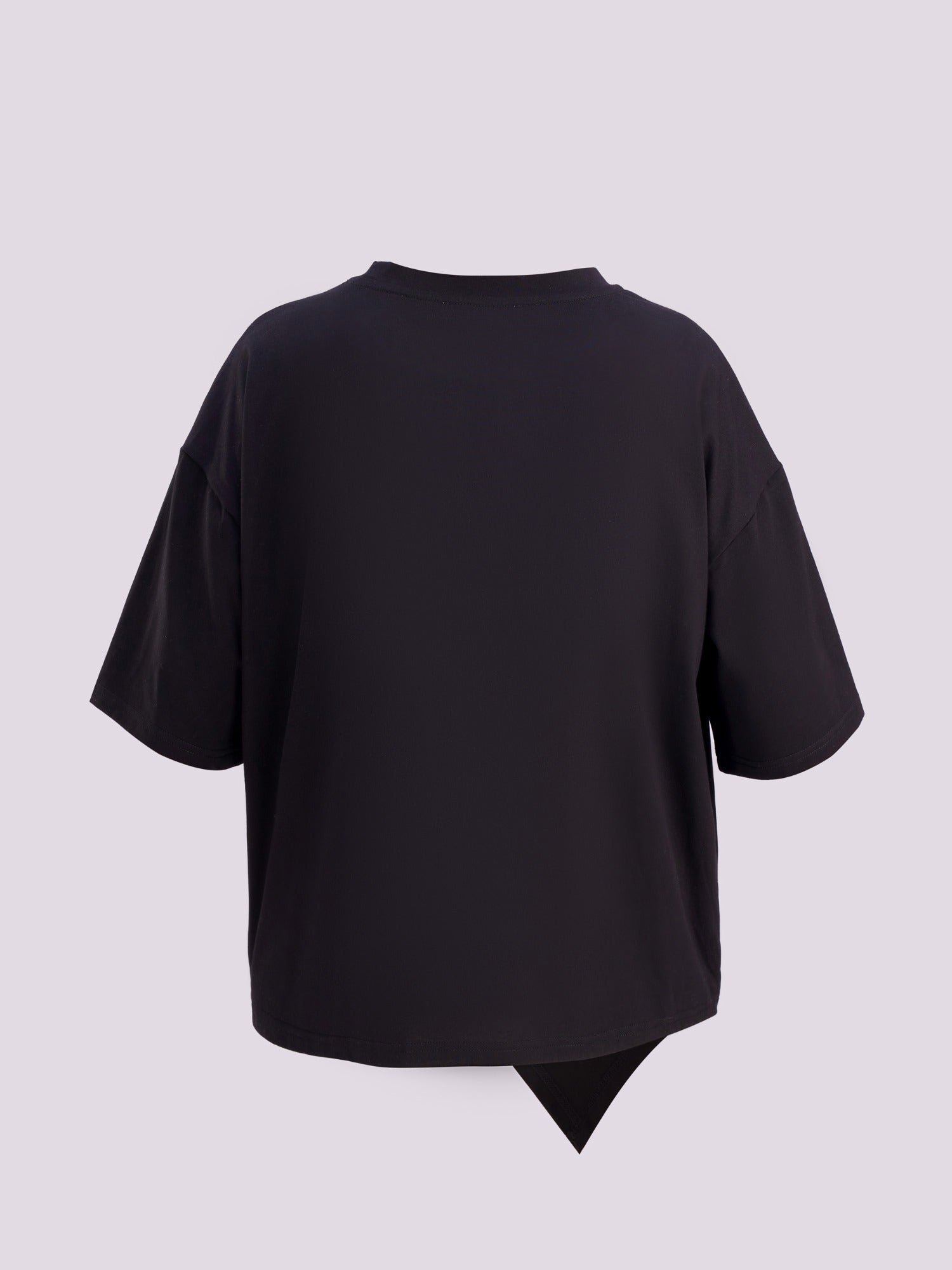 BLACK ASYMMETRICAL T-SHIRT