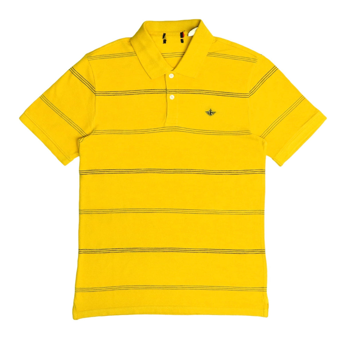 POLO (MEN) - YELLOW WITH BLACK LINES