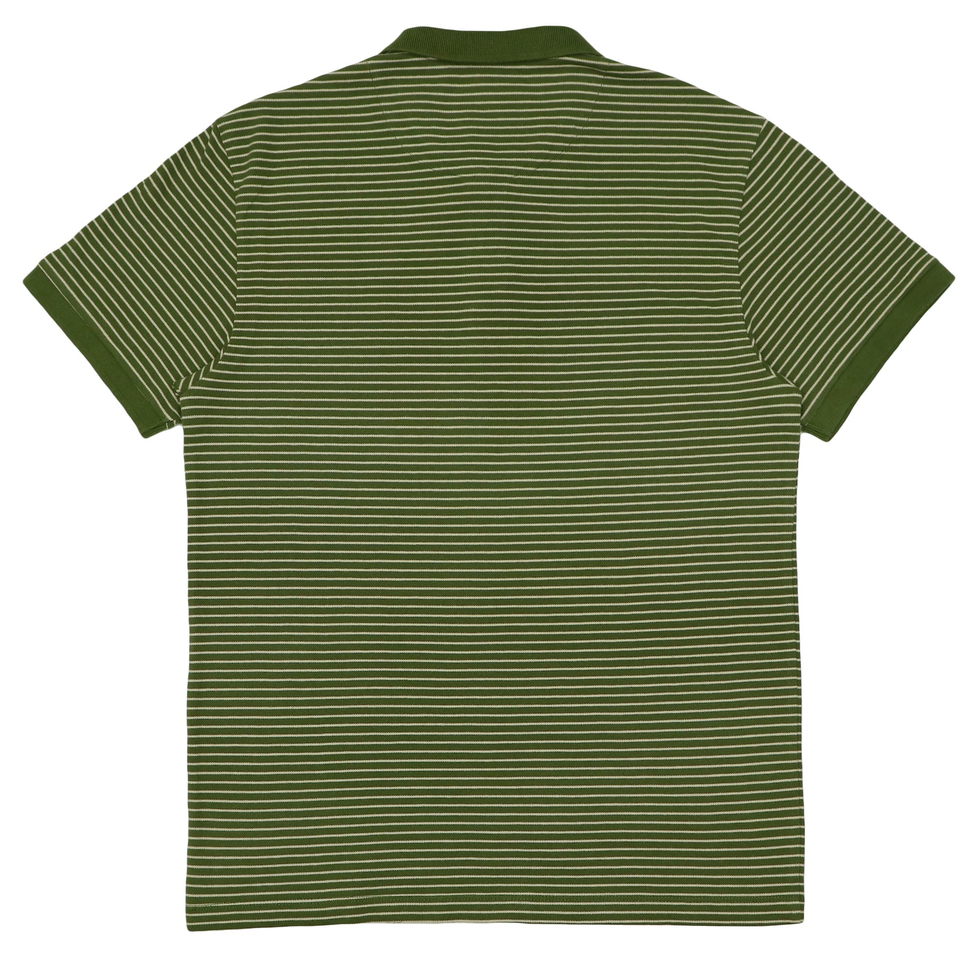 POLO (MEN) - GREEN WITH WHITE STRIPES