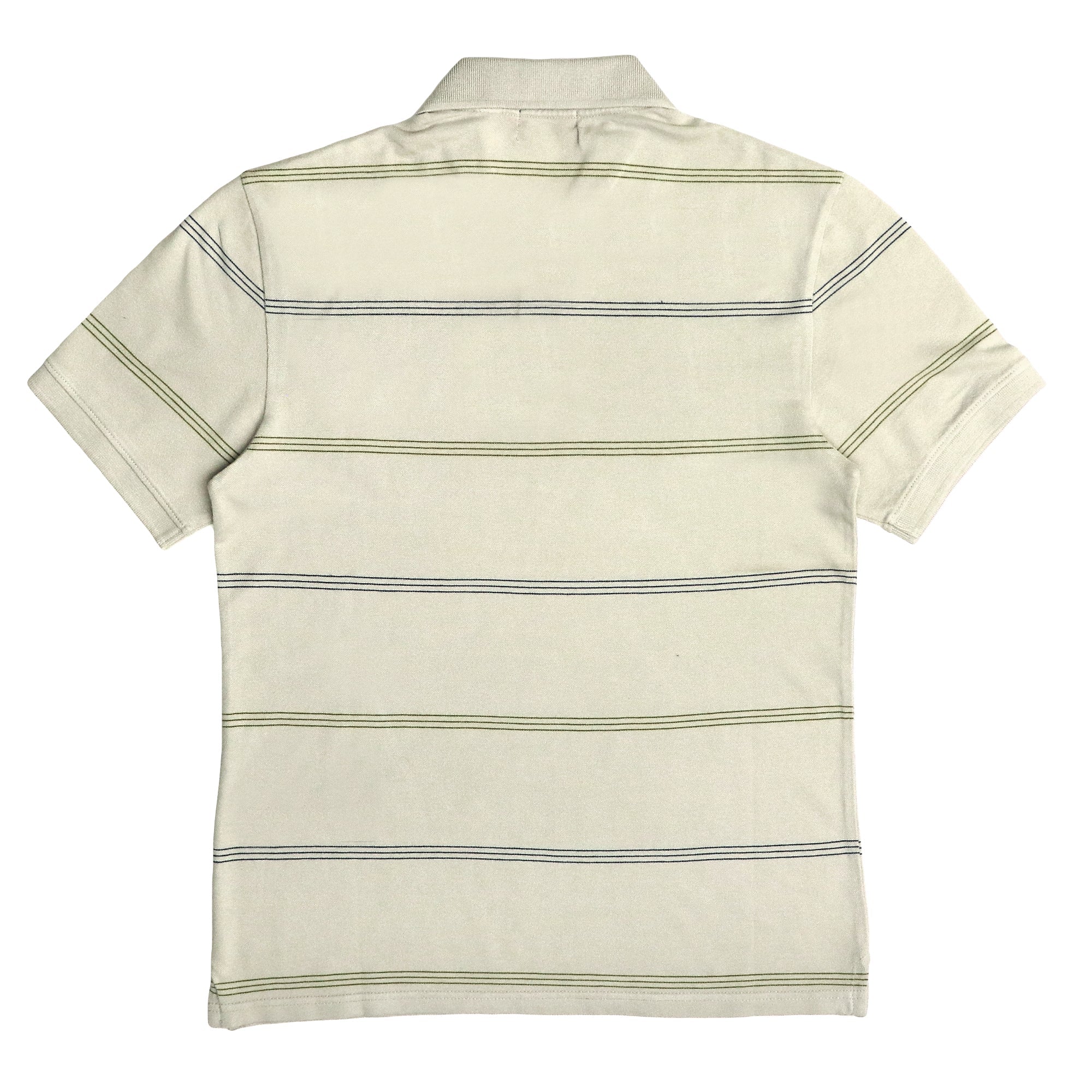 POLO (MEN) - IVORY WITH YELLOW & BLUE LINES