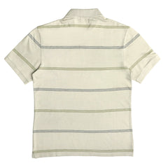 POLO (MEN) - IVORY WITH YELLOW & BLUE LINES