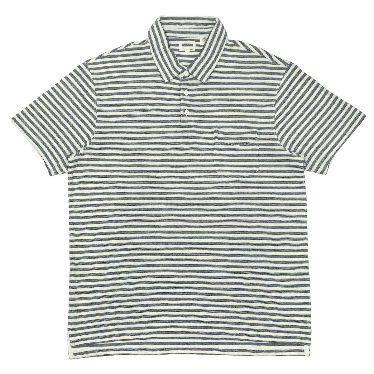 POLO (MEN) - BLACK & WHITE STRIPES ONT POCKET