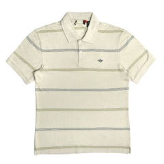 POLO (MEN) - IVORY WITH YELLOW & BLUE LINES