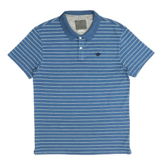 POLO (MEN) - BLUE WITH WHITE LINES