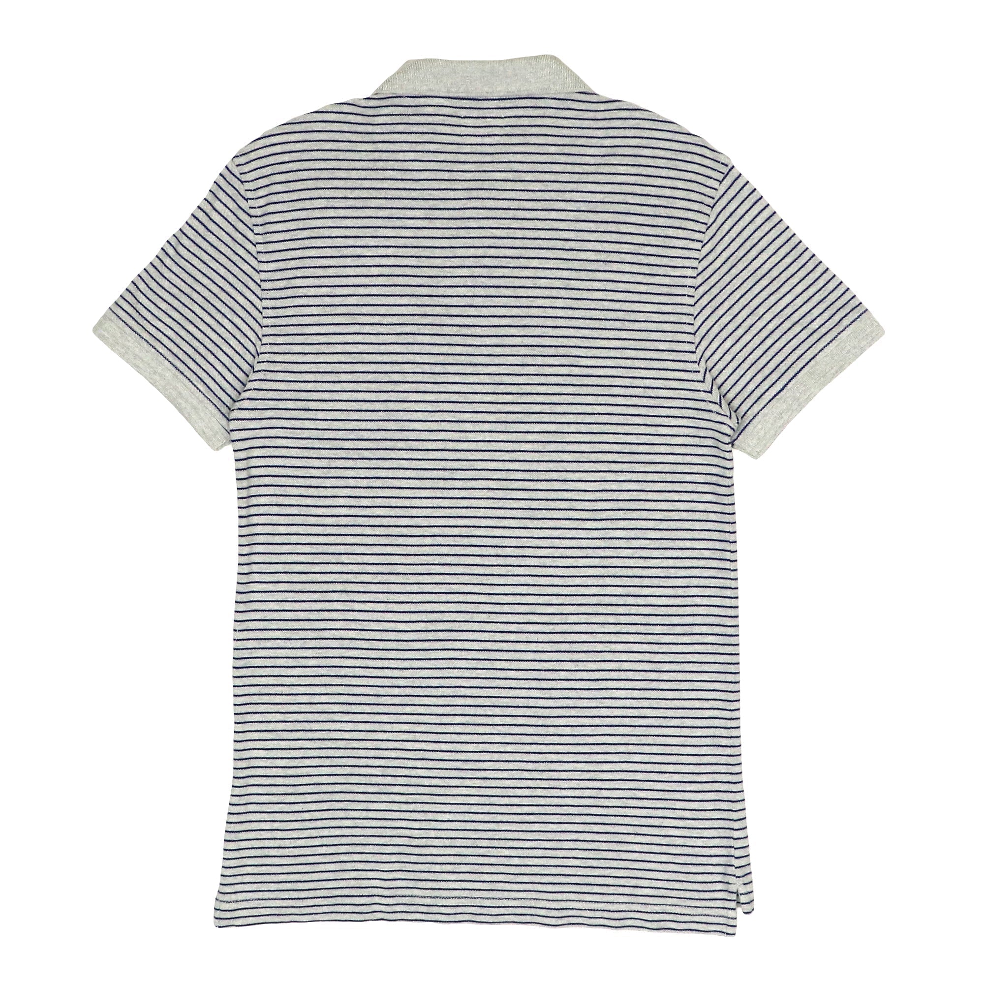 POLO MEN - HEATHER GREY WITH BLUE STRIPES
