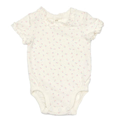 BABY ROMPER - OFF WHITE WITH FLORAL PRINT