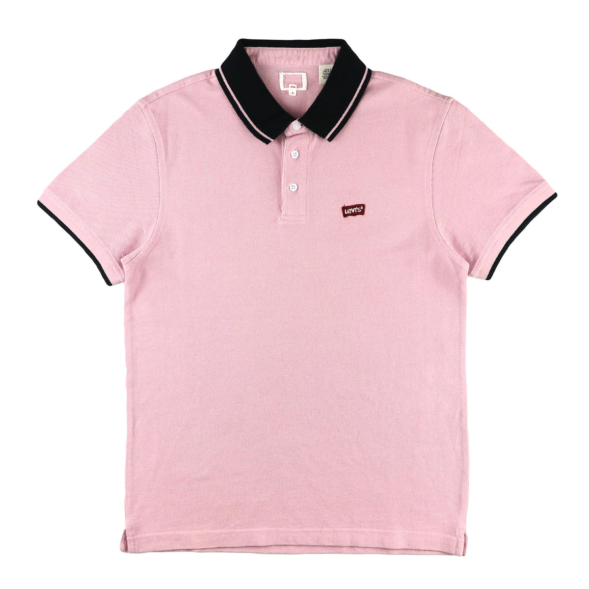 POLO (MEN) - PINK WITH BLACK COLLAR