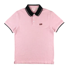 POLO (MEN) - PINK WITH BLACK COLLAR