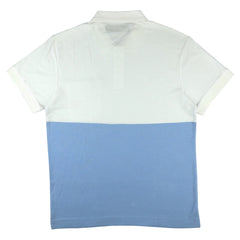 POLO (MEN) - HALF WHITE HALF BLUE WITH POCKET