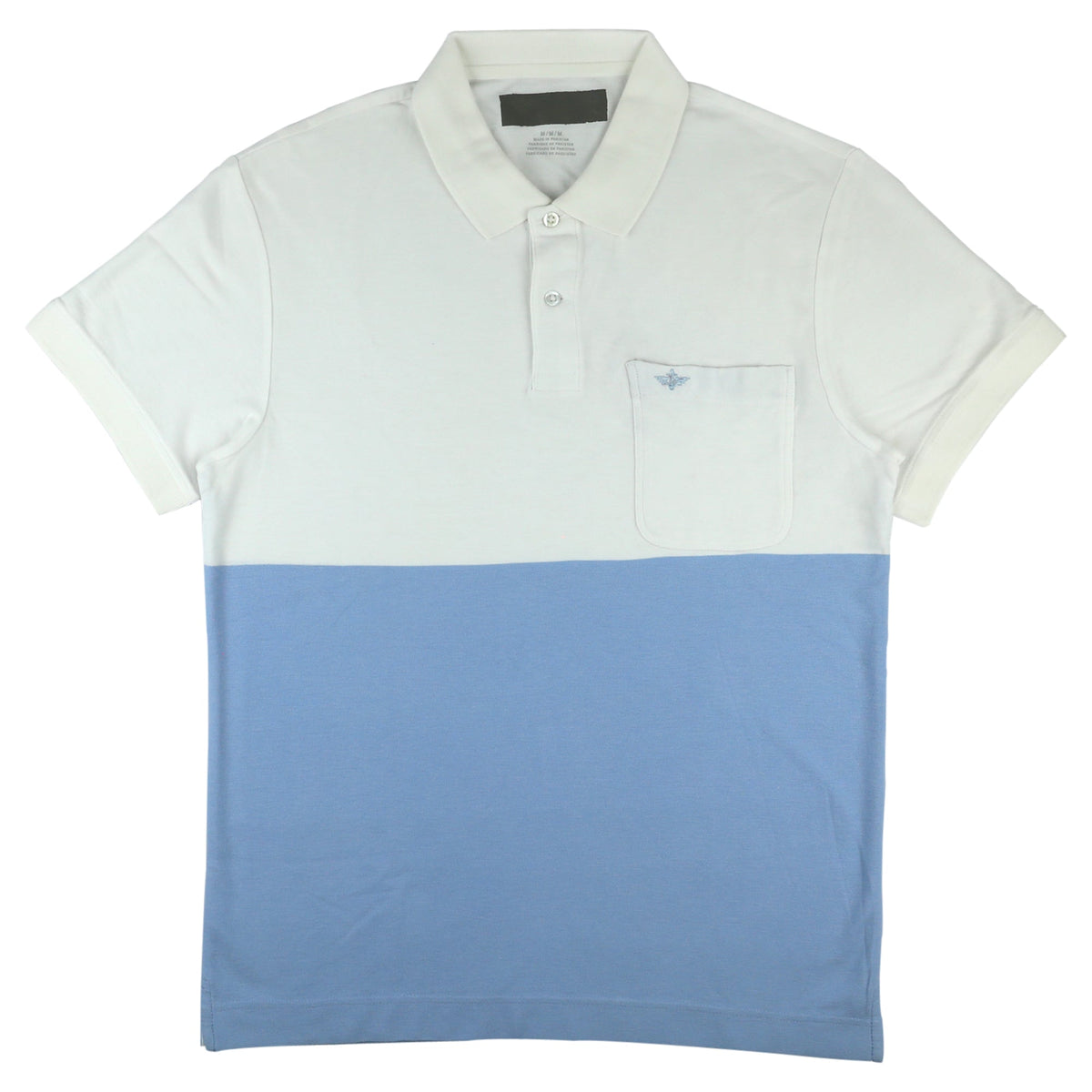 POLO (MEN) - HALF WHITE HALF BLUE WITH POCKET