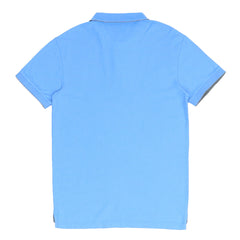 POLO MEN - BLUE WITH GREY STRIPE ON COLLAR