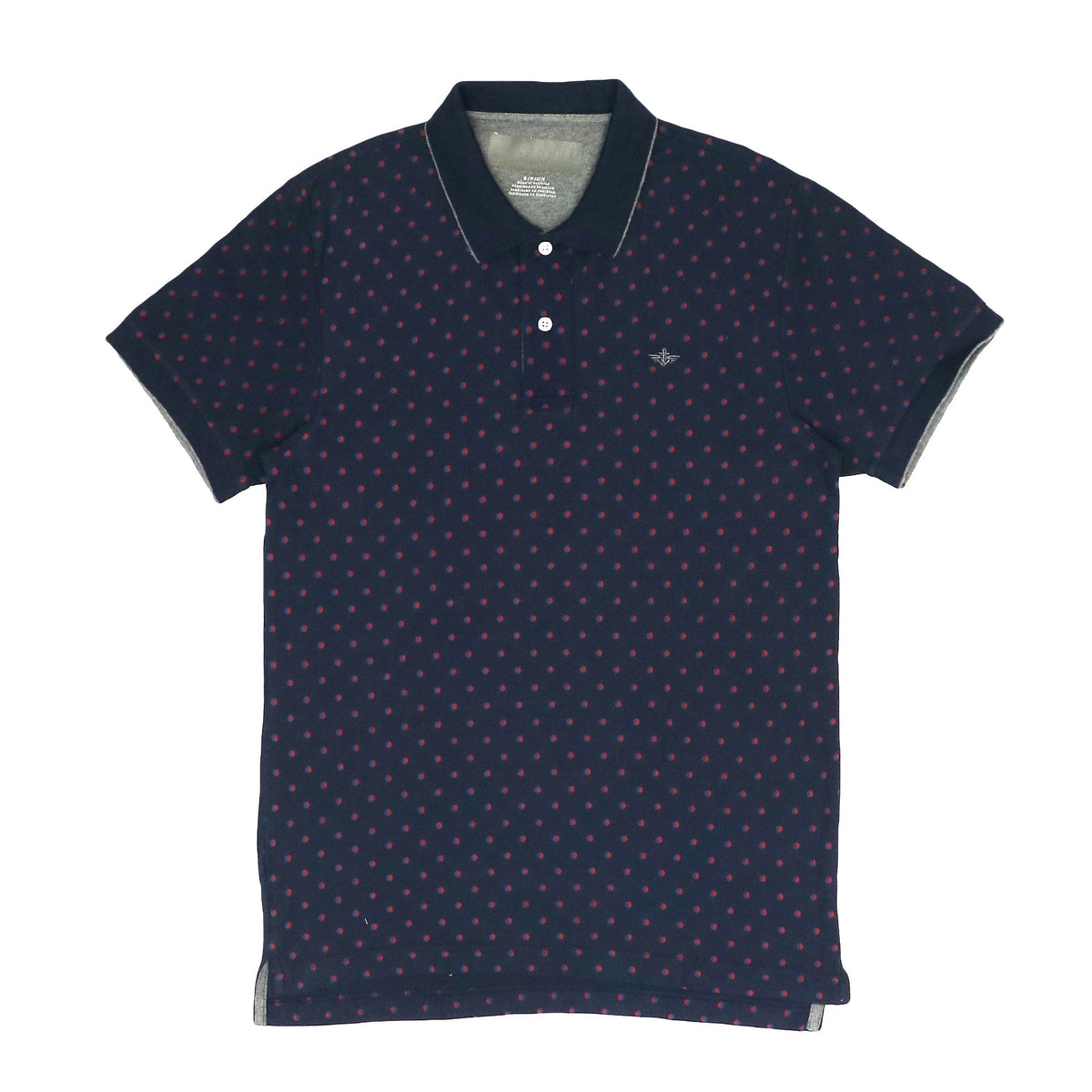 POLO (MEN) - BLUE WITH RED BLUE DOTS